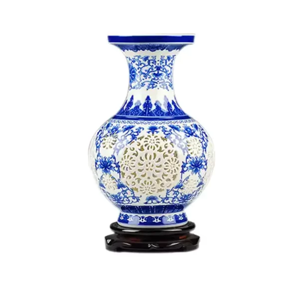 Elegant Hollowed Blue White Pastel Vase