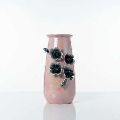 Pearl White and Pink Vase