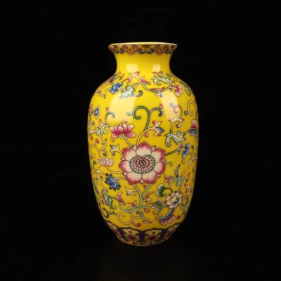 Exquisite Yellow Decorative Vase