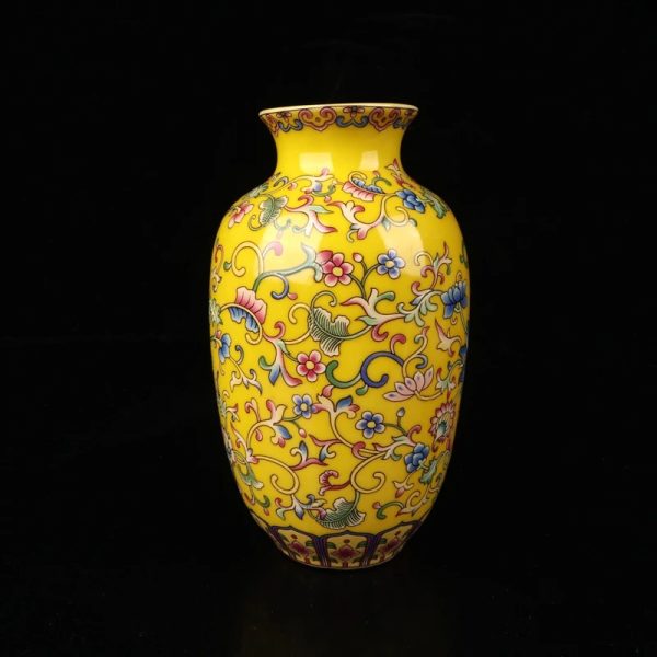 Exquisite Yellow Decorative Vase