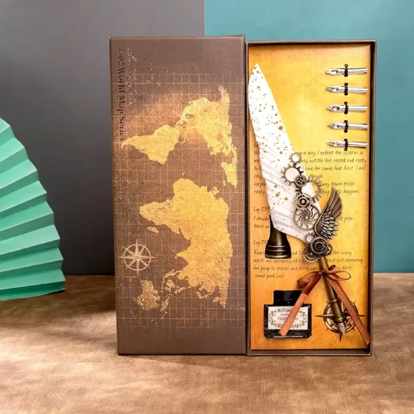 Vintage Map Mechanical Wings Pen