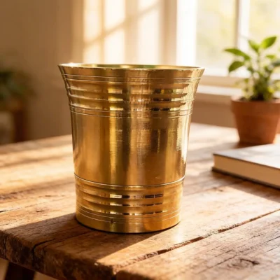 Vintage brass water glass bd