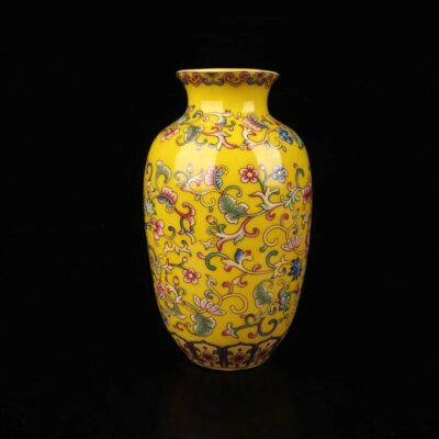 Exquisite Yellow Decorative Vase
