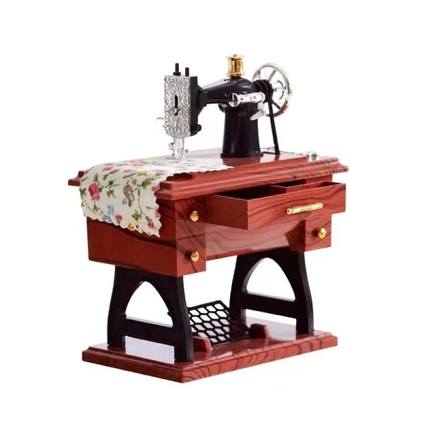Mini Vintage Sewing Machine Music Box