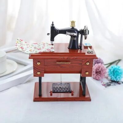 Mini Vintage Sewing Machine Music Box