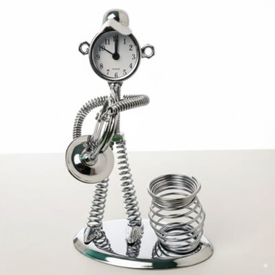 Spring Man Clock Pen Stand