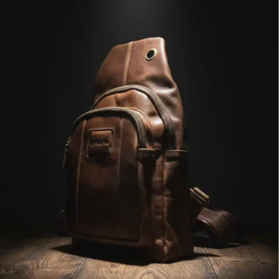Leather chest bag-1