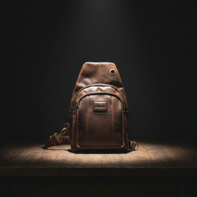 Leather chest bag