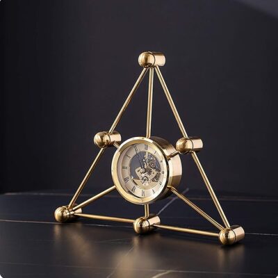 Triangle Skeleton Roman Clock