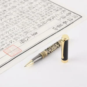 Hollow-out Carved Plating Sign Pen -2
