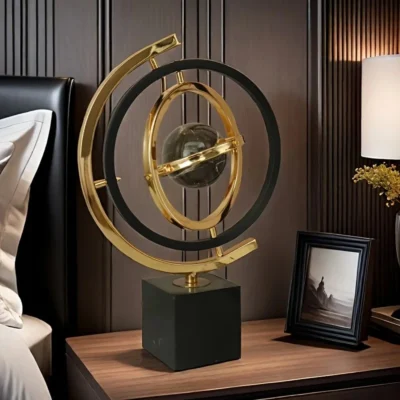 Modern Abstract Metal Globe Sculpture-2