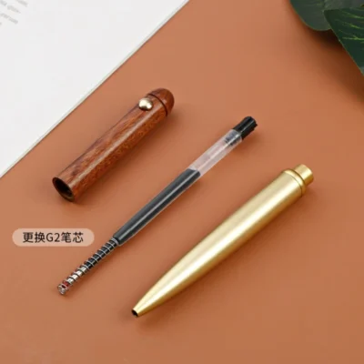 Spot brass sandalwood signature pen