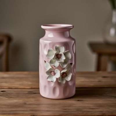 Glossy Pink Vintage Vase