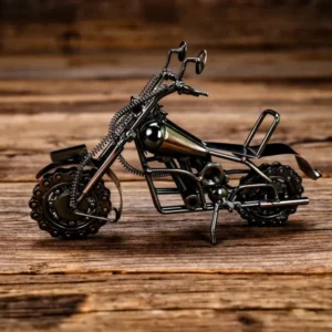 QIRLOEU Vintage Metal Motorcycle