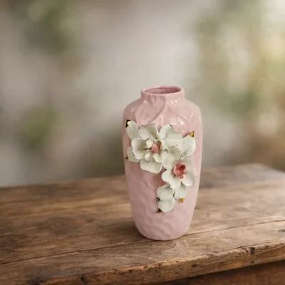 Vintage Floral Porcelain Vase