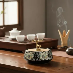 Inlaid Deer Cigarette Ashtray