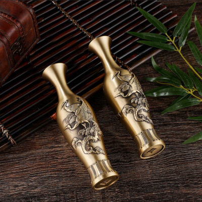 Retro Brass Crane Vase