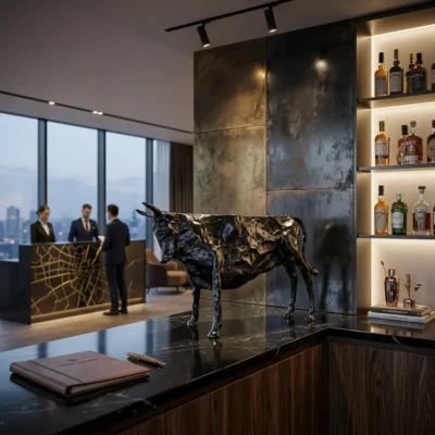 Abstract Cattle Sculpture