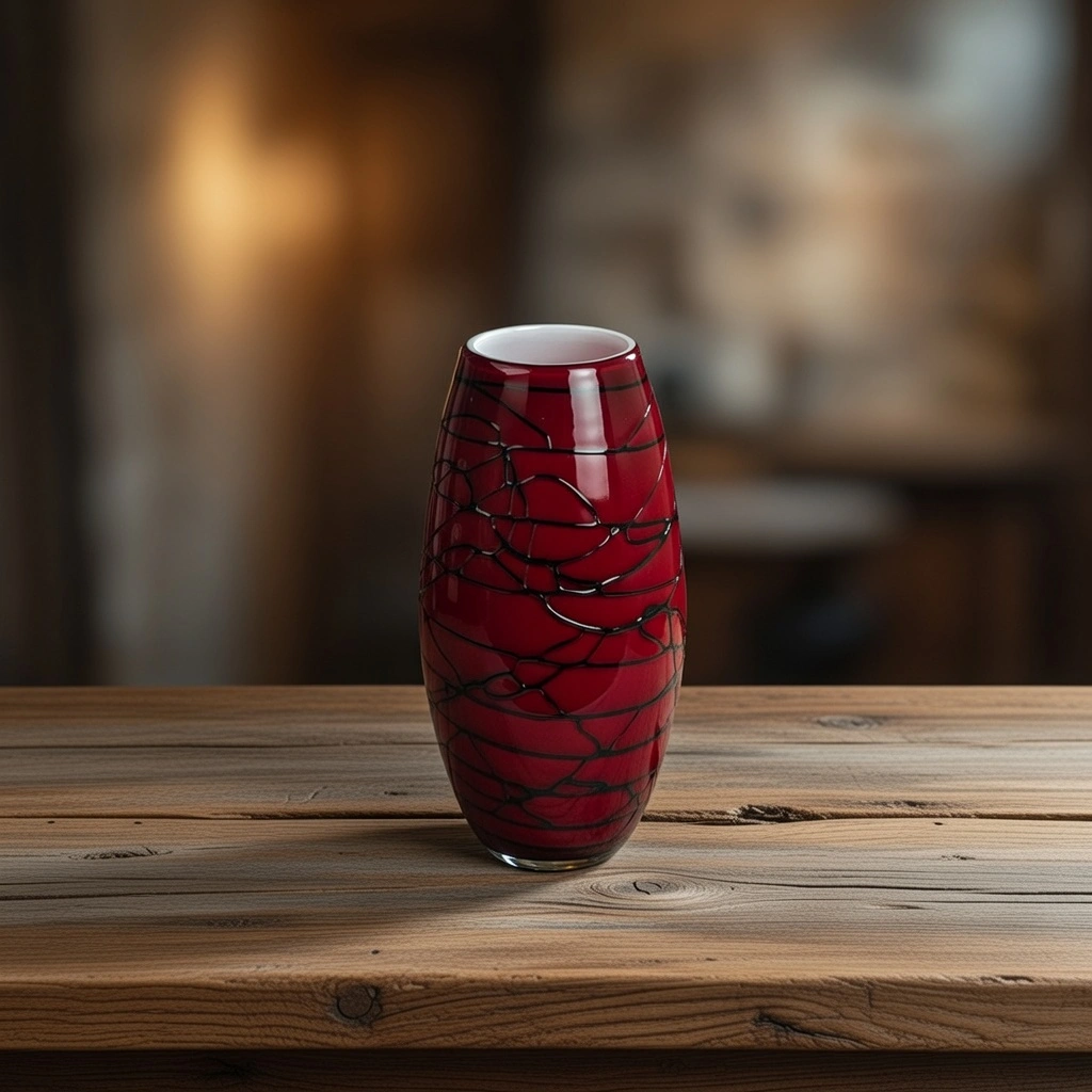 Artistic Spider-Web Glass Vase