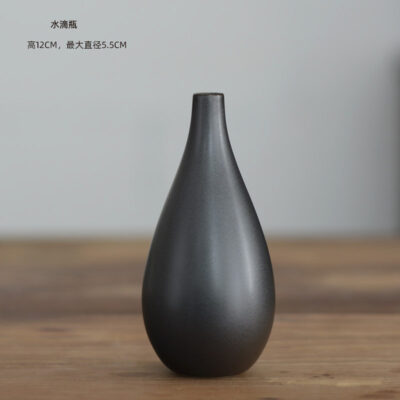 Black drop ceramic flower vase