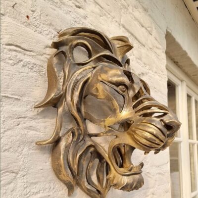 Lion Head Wall Hanging Art Sculpture