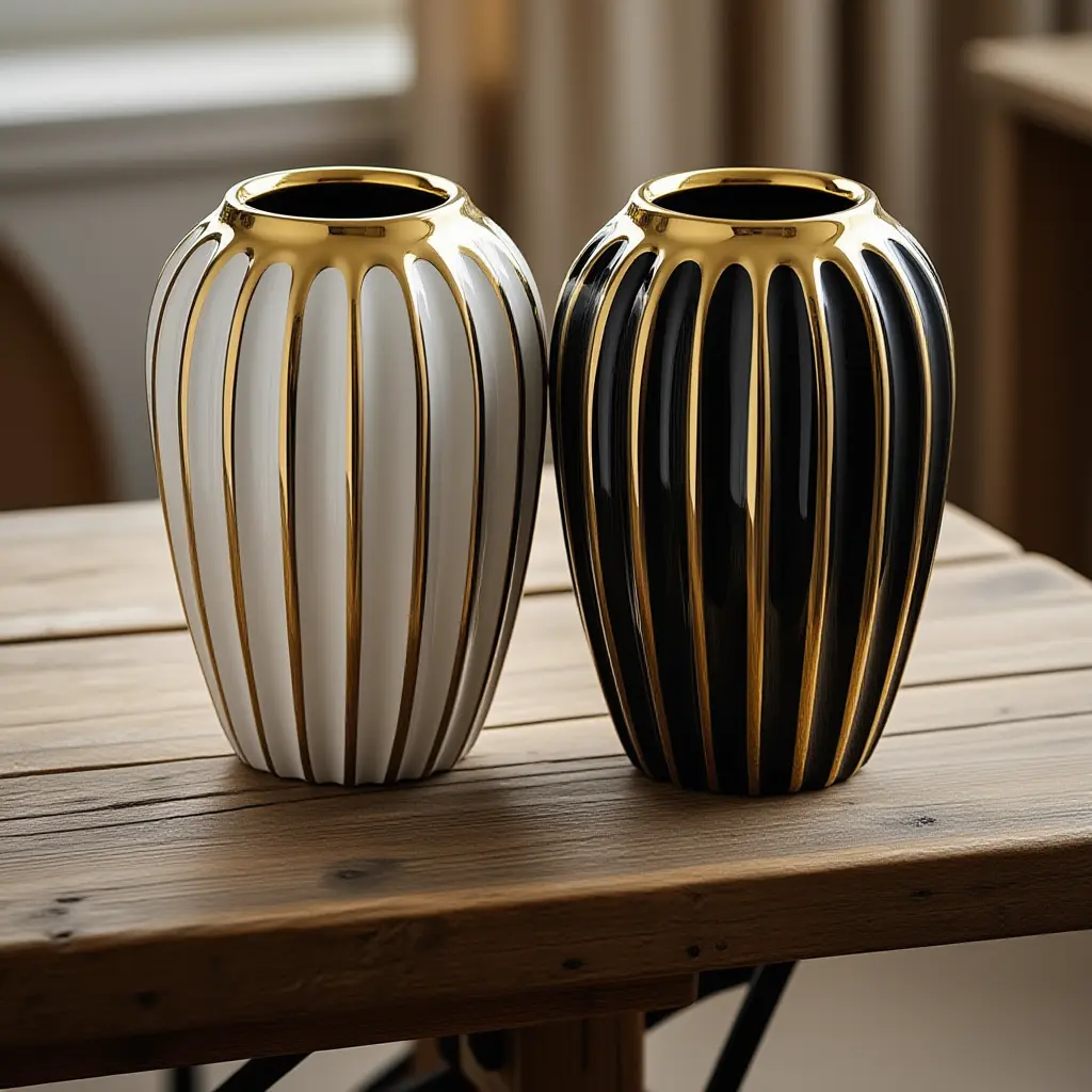 Luxury flower vase pair