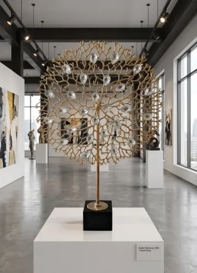 Crystal Coral Tree With Marble Base