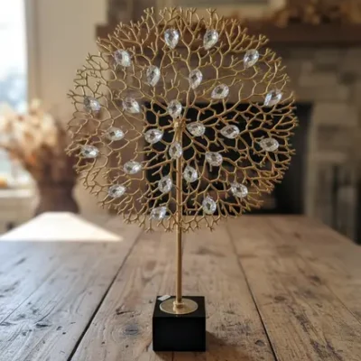 Crystal Coral Tree With Marble Base