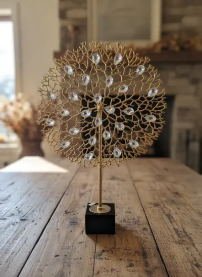 Crystal Coral Tree With Marble Base