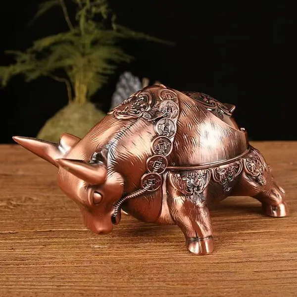 Auspicious bull ashtray-4