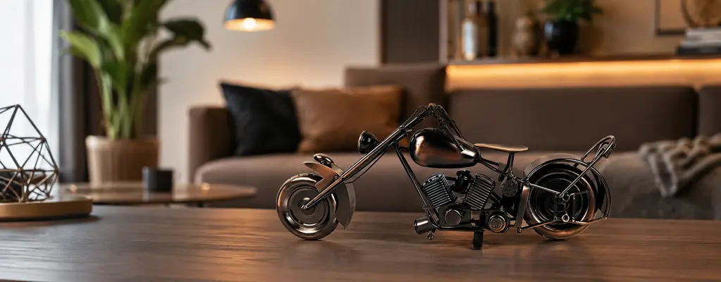 Miniature Cruiser Bike Metal Showpiece